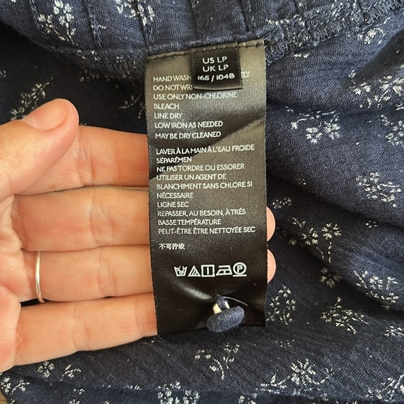 Maeve Anthropologie Floral Navy Blue Women's Long Sleeved Top Size Large P - Picture 10 of 11